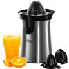 Russell Hobbs Spremiagrumi Elettrico, Bicchiere Grande E Piccolo, Rotazione Bidirezionale Destra, Sinistra, Antigoccia, Lavastoviglie Ok, 60 W, Senza Bpa, Acciaio Inox, 22760-56, Grigio