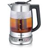 SEVERIN - Teiera e bollitore in vetro deluxe con capacità: 1,7 litri di acqua, 1,5 litri di tè, 3000 W Acciaio inossidabile/Vetro WK 3480