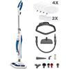 Polti Vaporetto SV460 Double, Scopa a Vapore 2 in 1 con Pulitore Portatile, Potenza Max 1500 W, 17 Accessori Inclusi, Riscaldamento in 15 Secondi, Serbatoio Estraibile, Bianco e Blu