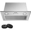 COMFEE' Cappa Aspirante 52 cm BIHT01SS-52 Sottopensile da Cucina ad Incasso, Sistema di Ricircolo e Canalizzazione e Filtri a Carbone