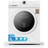 Midea MF10EW80B Lavatrice Slim Carica Frontale, 8 kg,1400 Giri, Classe A, Vapore, Motore BLDC, Programma Rapido, Varie Temperature dell'Acqua, White