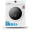 Midea MF10EW70B Lavatrice Slim Carica Frontale, 7 kg, 1400 Giri, Classe A, Vapore, Motore BLDC, Programma Rapido, Varie Temperature dell'Acqua, White