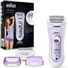 Braun Silk-épil Rasoio Elettrico Donna, Rifinitore di precisione, Sistema Esfoliante, 3 Accessori Inclusi, Sistema Senza Fili, Idea Regalo, LS5-560 Viola