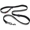 Company of Animals Guinzaglio a doppia estremità HALTI - guinzaglio da addestramento con imbottitura in neoprene, tessuto catarifrangente 3M e lunghezza regolabile. Ideale per cani medi e grandi (taglia L, nero)