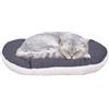 Ferplast Cuccia per Gatti Cuscino Gatto Materassino Tappetino Morbido letto in Cotone e Peluche 43 x 5 x 30 cm. Marrone scuro e Bianco