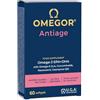 OMEGOR Antiage con Omega 3 e 6 - Integratore Pelle Antiossidante contro i Segni dell'Invecchiamento con Coenzima Q10, Resveratrolo, Alfa Lipoico e Curcuma (60 Capsule)