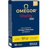 Omegor Omega 3 IFOS 5 Stelle OMEGOR Vitality 500 [Facile da Deglutire] 60 Capsule - Omega3 EPA 535mg e DHA 268mg per 2 Capsule - Senza Retrogusto di Olio di Pesce