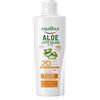 equilibra Solari, Aloe Latte Solare SPF 20, a Base di Aloe Vera, Vitamina C ed E, Olio di Argan, Olio di Cocco e Burro di Karité, Assicura un'Abbronzatura Sana e Naturale, Water Resistant, 200 ml