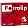 Ferrolip Integratore Ferro (20 Bustine Orosolubili al Limone) - Senza Fastidi Gastrointestinali - Privo di Sapore Metallico - Vegan e Senza Glutine