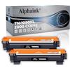 alphaink 2 Toner Compatibili con Brother TN-1050XL XXL versione da 2000 Copie per Brother DCP-1510 DCP-1512 DCP-1612W DCP-1610W DCP-1616NW HL-1210W HL-1110 HL-1112 HL-1212W HL-1201 MFC-1810 MFC-1910W