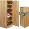 BAKAJI Scarpiera Mobiletto Multiuso Salvaspazio in Legno Antigraffio, Mobile Porta Scarpe Porta Tutto con 6 Vani e 5 Ripiani, Ideale per Casa, Ingresso, Ufficio, Soggiorno, 30 x 35 x 100 cm (Quercia)