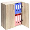 BAKAJI Mobile Madia con Doppia Anta e 2 Ripiani Interni Mobiletto Portadocumenti Armadio Multiuso per Ufficio, Cucina o Bagno, Credenza Design Moderno Legno MDF Dimensione 77 x 31 x 60 cm (Quercia)