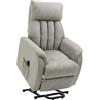 HOMCOM Poltrona Alzapersona Reclinabile 150° max con Telecomando e Poggiapiedi, 75x93x110 cm, Grigio