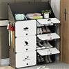BAKAJI Scarpiera Modulare 6 Cubi Salvaspazio con Ripiano e Ganci Mobile Porta Scarpe Componibile Modulabile Capacità 20 Paia Storage Organizer Portatile Ingresso Casa Design Moderno