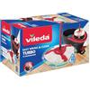 Vileda Easy Wring & Clean Spinning Mop & Secchio Set con pedale | Vileda |3 pezzi manico 130 cm |Mocio per pavimenti con strizzatore rotante | Turbo Refill 100% microfibra mop testa |