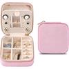 Dajasan Piccolo Portagioielli, Portagioie da Viaggio, Portagioie Donna e Ragazze, Porta Gioie in Pelle, Idee Regalo per Compleanno, Natale, Festa Della Mamma (Rosa)