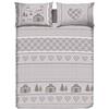 BIANCHERIAWEB Copripiumino Sacco Piumone Cotone Flanella Pensieri Delicati Disegno Chalet Matrimoniale Beige