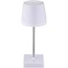 Baroni Home Lampada da Tavolo Luce LED, 3 Intensità di Luce, Controllo Touch, Dimmabile, Portatile, Senza Fili, Cavetto di Ricarica Incluso, 11x11x26 cm (Bianco, 1 pezzo)