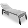 BIANCHERIAWEB Telo Mare Palau 75x190 cm Lettino Tinta Unita Spiaggia Piscina Con Cuscino Imbottito E Tasche A Righe Grigio