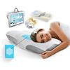 OnNuvo Cuscino Cervicale Memory Foam Alta Qualità 50 kg/m3, Guanciale Letto, 2 Morbide Federe Removibili Lavabili (1° in BAMBOO + FRESH GEL / 2° in ICE FIBER) Ortopedico Ergonomico Anallergico CORTINA