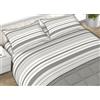 BIANCHERIAWEB Completo Lenzuola In Morbida Flanella Made Italy Disegno Jersey C.N 1 Piazza E Mezza Grigio
