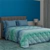 Dorian Home Trapunta Piazza e Mezza in Cotone 220 x 270 cm, Piumone Piazza e Mezza Invernale in Puro Cotone Stampato Made in Italy, Fantasia Smeralda Bluette