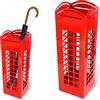 BAKAJI Portaombrelli Stand in Ferro Design BAK10 Porta Ombrelli Forma Quadrata Colore Rosso con Forma Cabina Telefonica Londinese Dimensioni 49 x 15,5 cm