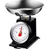 Bakaji Bilancia Meccanica Analogica da Cucina Atlas in Metallo con Ciotola Cromata Design Vintage Capacità Massima 5Kg Accessori Per Cucinare (Nero)