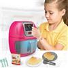 BAKAJI Friggitrice ad Aria per Bambini, Elettrodomestici da Cucina Giocattolo con 5 Funzioni e Tantissimi Accessori, Playset per Ragazzi e Ragazze, Set da Gioco Educativo con Luci e Suoni