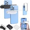 Generico Mirror Effect Lens - Capture Stunning Reflections Instantly, Smartphone Camera Mirror Reflection Clip Kit, Adjustable HD Glass Vertical Clip on Selfie for Outdoor Travel Photography (White+Black)