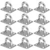 EXIN DECHEN 12 Pezzi Placca Occhiello Eye Piastra in Acciaio Inox, M5 Gancio da Muro Piastra con Occhiello Resistente Piastre Occhiello a U per Oggetti Appesi,Tende da Sole Sospensione Altalena, Ganci a Soffitto