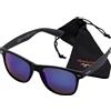 distinguo Occhiali da Sole Classico Modello 503 Uomo Donna, UV400 Cat.3 con Custodia in Microfibra per Pulizia lenti. (Nero/Blu)