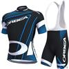 Fenovel Abbigliamento Completo Ciclismo Uomo Tuta Bici da Corsa Estivo Maglia MTB Pro Team + Salopette con Gel 19D