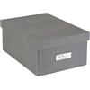 BIGSO BOX OF SWEDEN Karin, piccola scatola portaoggetti con coperchio, stabile organizer in fibra e carta effetto lino, pratica scatola pieghevole con cornice per etichette per maggiore spazio -