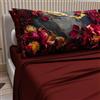 PETTI Artigiani Italiani - Lenzuola in Cotone con Federe in Stampa Digitale, Matrimoniale Maxi, Completo Lenzuolo Sopra e Sotto con Angoli, Floreale 06 16 Bordeaux, 100% Made in Italy