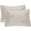 Fresh Ideas - Copricuscini in Popeline su Misura; meravigliose Federa per i Cuscini da Letto, Cotone, Ivory, King