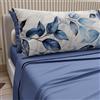 PETTI Artigiani Italiani - Lenzuola in Cotone con Federe in Stampa Digitale, Lenzuolo Una Piazza e Mezza, Completo Letto Fantasia Floreale 109 Indaco, 100% Made in Italy