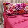 PETTI Artigiani Italiani - Lenzuola in Cotone con Federe in Stampa Digitale, Una Piazza e Mezza Francese, Completo Lenzuolo Sopra e Sotto con Angoli, Floreale 05 17 Fucsia, 100% Made in Italy