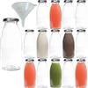 mikken Viva-Haushaltswaren - Bottiglie di Vetro/Latte Biberon da 250 ML con Tappo a Vite - argentate e Imbuto, Vetro, Deckel Silber, 15 x 250ml