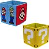 Character World Nintendo Super Mario - Scatole portaoggetti con licenza ufficiale, confezione da 2 cubi pieghevoli, design con Mario e Luigi, perfette per organizzare la stanza dei bambini, la stanza dei giochi, 30 x