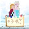WONDEE Disney Lampada Frozen Bambina Personalizzata Con Nome - Luce Notturna Bambini delle Principesse Elsa e Anna, Regalo Neonato Femmina, Regalo Battesimo Bimba, Disney Regali Personalizzati