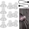 UNINGYI 10 Pezzi Ventosa da Campeggio, Ventosa filettata per Finestra Ventosa Trasparente, Ventosa per Tenda, Auto, Campeggio, Finestra e Parasole, (4,5 cm, con 2 Elastici)