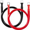 Gedlex Cavi Batteria Auto 35mm2, 2AWG 50cm Cavetti Batteria in Rame Privo di Ossigeno Rosso Nero, Max 150A, Tensione Nominale 450V, Cavo di Collegamento 35mm² M10 per Batteria Auto 12V 24V