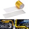 Blueshyhall Nastro protettivo termico per scarico, 5 m x 5 cm, resistente al calore, resiste fino a 450 gradi Celsius, nastro autoadesivo con 6 fascette stringicavo, per collettori di auto e moto (oro