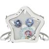 Homvik Star Ita Bag Pins zaino carino estetico spille borsa con inserto Ita display borsa a tracolla in pelle PU per donne ragazze, bianco, M
