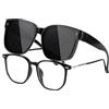 VUEECLAT Occhiali da Sole Polarizzati sopra Occhiali da Vista - Quadrati Oversize UV400 Unisex per Guida, Sport e Esterno
