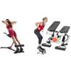Sunny Health & Fitness Advanced Mini Home Steppers with Resistance Bands + Unisex's Station-SF-BH620062 Hyperextension Roman Chair with Dip Station, Black, One Size