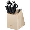 Kitchenaid Gourmet Set di Coltelli in Acciaio Giapponese da 11 Pezzi con Affilatore E Blocco in Legno di Betulla