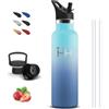 Grsta Borraccia Termica, 750ml Borraccia, Senza BPA, Borraccie con Cannuccia, Senza Perdite, Borraccie Acciaio Inox, Acciaio Inossidabile 18/8, Borracce Metallo per Campeggio, Viaggio, Corsa, Yoga, Ufficio