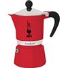 Bialetti Rainbow Caffettiera Colorata, Alluminio, Rosso, 1 Tazza